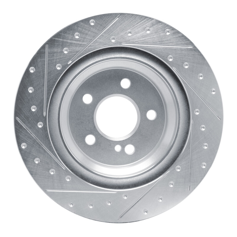 Mercedes-Benz SL400 Brake Rotor (1) - Rear Right - R1 Concepts - Drilled & Slotted - Silver - `13-`20